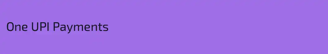 One UPI Payments